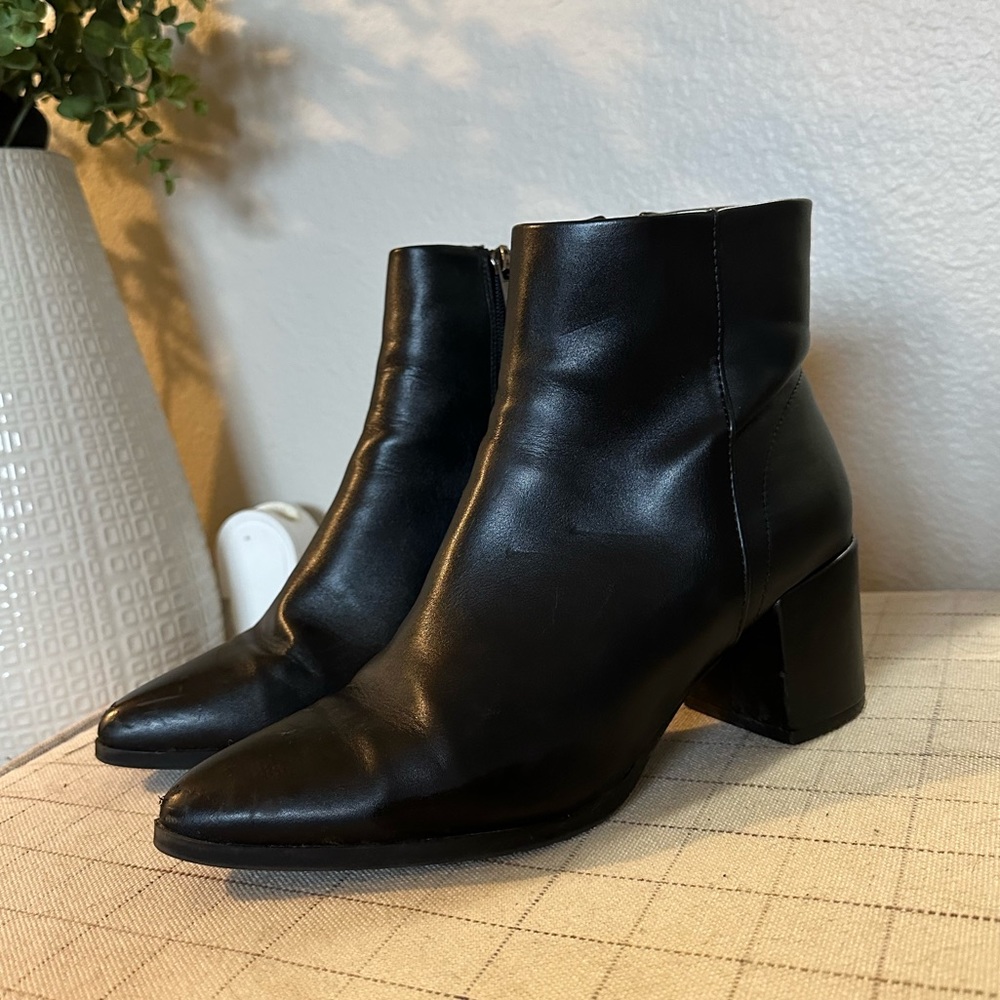 Black pointed booties